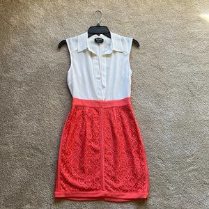 Bebe dress white orange lace 0